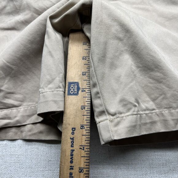 Lauren Jeans Co Ralph Lauren Womens Khaki Shorts Tan Flat Front Size 16W Cotton - Picture 4 of 10